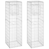 Gabion Basket Posts 2 pcs 40x40x140 cm Iron 151263