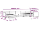 Sectional Sofa Set 6 pcs Natural Solid Acacia Wood 3384610