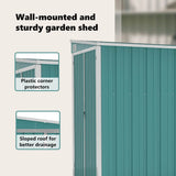 Wall-mounted Garden Shed Green 118x194x178 cm Galvanised Steel 316221