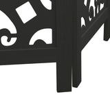 Room Divider 3 Panels Black Solid Wood Paulownia 358751