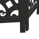 Room Divider 3 Panels Black Solid Wood Paulownia 358751
