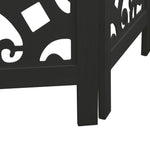 Room Divider 5 Panels Black Solid Wood Paulownia 358757