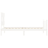 Bed Frame without Mattress White Single Solid Wood Pine 3193302