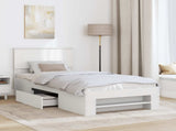 Bed Frame with Headboard White 90 x 200 cm Engineered Wood 3408802