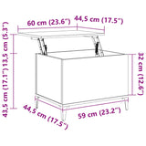 Coffee Table Sonoma Oak 60x44.5x45 cm Engineered Wood 819575