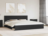 Bed Frame with Headboard Black 180 x 200 cm Solid Pine Wood 3410975