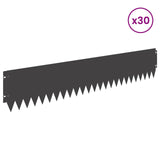 Lawn Edging 30 pcs 103 x 20 cm Steel Black 8008471