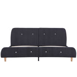 Bed Frame without Mattress Dark Grey Fabric 150x200 cm King Size 281099