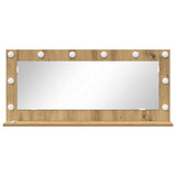 Vanity Mirror Rectangular Artisan Oak 100 x 45 x 18 cm 868332