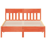 Bed Frame without Mattress Wax Brown 120x200 cm Solid Wood Pine 842653