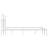 Metal Bed Frame without Mattress with Headboard White 120x200cm 376647