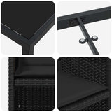 Garden Dining Set with Cushion Folding 5 pcs Black Poly rattan 3379944