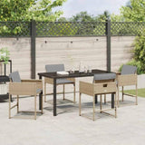 Garden Dining Set 5 pcs Beige Poly Rattan 3380738