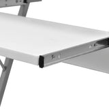 ZNTS Compact Computer Desk with Pull-out Keyboard Tray White 20053