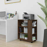 Rolling Cabinet Brown Oak 60x35x75 cm Engineered Wood 815968