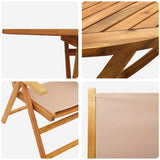 Garden Dining Set Folding 5 pcs Taupe Solid Acacia Wood 3375746