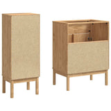 Bathroom Furniture Set FLORO 2 pcs Wax Brown Solid Pine Wood 3385879