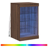 Sideboard with LED Lights Brown Oak 41x37x67 cm 836727