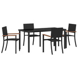 Garden Dining Set 5 pcs Black Powder-Coated Steel 3379418