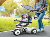 6 in 1 Tricycle for Kids with 5-point harness straps, Removable Canopy, Blue T3398P348137