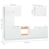 ZNTS 7 Piece Kitchen Cabinet Set White Engineered Wood 3067631