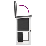 170831 Outdoor Rabbit Hutch 1 Door Grey Wood