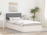 Bed Frame with Upholstered Headboard Light Grey 90 x 200 cm 877798