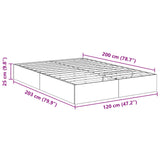 Ottoman Bed Frame Black Oak 203 x 120 x 25 cm Engineered Wood 3409238