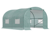 2.45 x 2m Polytunnel Greenhouse, Walk-in Greenhouse with Large Roll-Up Door & Windows, Plastic T3398P313589