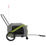 Pet Bike Trailer Green and Grey Oxford Fabric and Iron 93906
