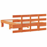 Bed Frame with Headboard Wax Brown 100 x 200 cm Solid Pine Wood 872709
