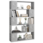 Book Cabinet Room Divider Concrete Grey 100x24x155 cm Engineered Wood 809201