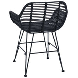 Dining Chair 2 pcs Rattan and Iron Black 55 x 50 x 74 cm 42011557