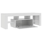 TV Cabinet with LED Lights High Gloss White 120x35x40 cm 804352
