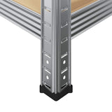 4-Layer Storage Shelves 4 pcs Silver Steel&Engineered Wood 3307579