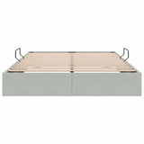 Storage Bed with Mattress Light Grey 140 x 190 cm Velvet 3370094