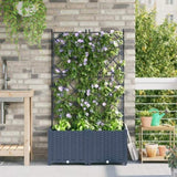 Garden Planter 2 pcs Grey 80 x 40 x 143 cm Plastic 42002861