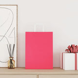 Paper Bags 250 pcs with Handles Pink 26x12x35 cm 4101898