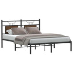 Bed Frame without Mattress Brown Oak 150x200 cm King Size Engineered Wood 4106843