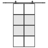 Sliding Door with Hardware Set Black 102.5x205 cm Tempered Glass 3375894