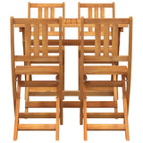 Garden Bistro Set Folding 5 pcs Brown Solid acacia wood 3324837