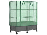 Garden Planter with Greenhouse Cover&Wheels 2 pcs Light Grey PP 3422982