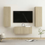 3 Piece TV Cabinet Set Sonoma Oak Engineered Wood 3078973