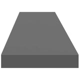 Floating Wall Shelf High Gloss Grey 120x23.5x3.8 cm MDF 323799