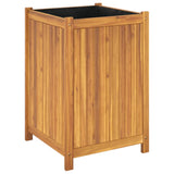 Garden Planter with Liner 50x50x75 cm Solid Wood Acacia 366444