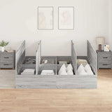 Storage Bed Frame Grey Sonoma 200 x 200 cm Engineered Wood 3335362