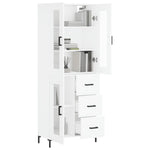 Highboard White 69.5x34x180 cm Engineered Wood 3198593