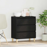 Sideboard with Drawer Black Oak 60 x 35 x 70 cm Engineered Wood 862595