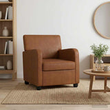 Armchair Antique Brown Faux Leather 42043438