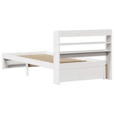 Bed Frame White Solid Pine Wood Small Single Bed Frame 3306721